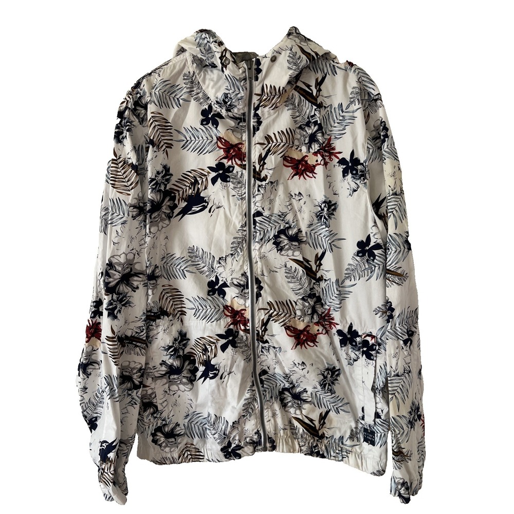 Denim + Flower Ricky Singh Mens Floral Jacket Hoodie Zip Size XL 44 Imperfect